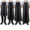 Aprons PU leather waterproof apron thickened lengthened antifouling oilproof restaurant cooking chef clean black 221203