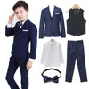 Suite merk kinderen bruiloftsfeest bloemen jongens formeel pak gentleman blazer ceremonie kostuum 5 stcs garcon school draagt ​​l4 221205