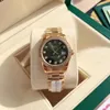 Certificato di scatola originale Oro 18 carati President Uomo Orologi Giorno Data Diamanti Quadrante verde Orologio da uomo Orologio da polso automatico con lunetta di diamanti in acciaio inossidabile 2023