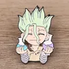 Brooches Cute Japanese Anime Dr.STONE Enamel Pin Clothes Hat Collar Brooch Briefcase Badges Fashion Accessories Jewelry Decoration