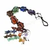 Schlüsselanhänger Lanyards Natürlicher Chakra-Stein Auto baumelnder Schlüsselbund Reiki Heilung Mineral Quarz Quaste Hängende Schlüsselanhänger Chasp Spiritual Dh8Bj