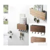 Hooks Rails Wallhung Type Trädekorativ vägghylla Sundries förvaringslåda Hänger Organiser Key Rack Wood 5671 Q2 Drop Leverans H DHT9P