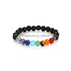 Perline 11 Style 7 Chakra Reiki Rainbow Stone Beads Bracciale Buddha Head Healing Nce Purple Lava Yoga Gioielli Drop Delivery Bracciali Dhvfs