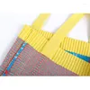 Evening Bags YoReAi South Korea Women Shoulder Stitching Color Handbag Knitting Tote Large Capacity Shopping Bag Cute Book Pack For Girl