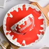 Bowls Ceramic Single Lovely Girl Heart Strawberry Household Dish Plate Soup Instant Noodles Breakfast Cereal Salad 221203