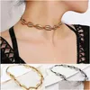 Chokers Metal Shell Charking Colar Sier Gold Designer Jóias de moda Mulheres Drop Deliver