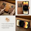 Pl￥nbokstelefonfodral f￶r iPhone 14 13 12 11 Pro Max XR XS X 7 8 Plus Cowhide Texture Pu Leather 2in1 Magnetic Flip Kickstand Cover Case With Card Slots