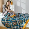 BlanketBohemian Style Cotton Thickened Geometric Sofa Chair Cover Soft Breathable Air Condition Blanket Nap Quilt Bedspread Home Decor 221203