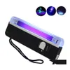 Facklor UV Black Light Flashlight Portable LED Mini Work Product Identification Lamp Drop Delivery Lights Lighting OTG1Z