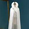 Winter Long Warm Wedding Capes Jackets White Faux Women Cloak Floor Length Bride Shawl Fur Cape Coat Adult Bridal Wrap CL1560