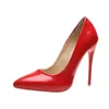 Sandaler Fashion High Heels 35-45 Plus Size Women Shoes 12cm tunn stilett Bankettbröllop Sexig spetsig tå damparti