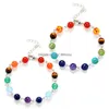 Braccialetti di fascino Braccialetti di pietra naturale 8Mm 7 Reiki Chakra Healing Nce Beads Braccialetto di corda intrecciata per le donne Stretch Yoga Jewelry Dr Dhgf3