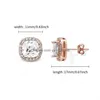 Stud Fashion Women Mens Earrings Gold Sier Colors Square Cz Studs Iced Out Bling Rock Punk Round Wedding Gift Drop Delivery Jewelry Dh1Lf