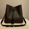 Designer Bucket Bags Neonoe Brown Flower Shoulder Bags Leather Classic Crossbody Messenger Handväskor Wholesale Purse Tote Handväska 5188