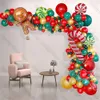 Dekoracje świąteczne Balon Arch Garland Red Green Candy Cane Foil Globos na rok imprezowy 2023 Dekoracja 221205