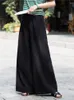 سروال نسائي نساء رامي القطن رامي واسعة الساق سيدات مرنة الخصر سراويل ألوان صلبة أنثى 2022