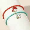 Bracciale con perline con ciondolo a forma di fungo carino per le donne, fascino bohémien, vacanze estive, moda da spiaggia, Jewerly 3179