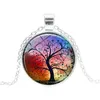 Pendant Necklaces Tree Of Life Glass Cabochon Statement Necklace Pendant Jewelry Vintage Charm Chain Choker Gift For Women C3 Drop D Dhyuw