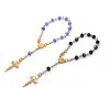 Beaded Metal Gold Cross Shell Crystal Beads Rosary Armband f￶r m￤n Kvinnor Religi￶sa smycken Drop Delivery Armband DHJDQ