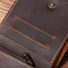 Brieftaschen DIKEDAKU Vintage Männer Echtes Leder Brieftasche mit Reißverschluss Münzfach Handgemachte Feste Kurze Kuh Geldbörse Männlich Kreatives Design