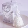 Белая невеста платья дизайн свеча элегантная свадебная коробочка свечи День Святого Валентина Свадебные вечеринки Сюрприз подарки SS1205