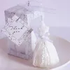 White Bride Dress Shape Design Candle Elegant Bridal Boxed Candles Valentines Day Wedding Party Surprise Decor Gifts ss1205