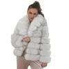 Damen Wollmischungen Hochwertige Pelzjacke Wintermode Echter dicker warmer Mantel für Frauen Luxuriöser, natürlicher, flauschiger Damenparka 221205