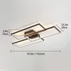 Ceiling Lights Modern Light 3 Square Acrylic Black LED Chandelier Flush Mount Fixture For Dining Living Room 3000-6500k