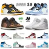 2023 Hot Jumpman 1 Sneakers 1s Scarpe da pallacanestro da donna da uomo 2022 New Shadow2.0 Tie Dye Olive Aura San Valentino Mid Dark Chocolate Diamond JORDON