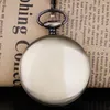 Pocket Watches Gold Color Smooth Double Quartz Watch Necklace Pendant Antique Clock For Women Men