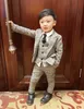 Tute lattice Bambini Blazer vestito Neonati maschi Costume formale 3 pezzi Cappotto Pantaloni gilet bambino Tuxedo Wedding Chlidren ragazzi Abbigliamento 221205