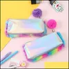 Storage Bags Mini Coin Purse With Wool Ball Pencil Bags Colorf Plush Laser School Student Storage Bag 7Sm Bb Drop Delivery Home Gard Dh1Ah