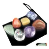 Stone Stone Irregar Seven Chakra Energy Combination Set Natural Healing Crystal Gemstone Ornament Decoration Gifts Bag For Children DHSJL