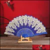 Autre décoration intérieure Fashion de luxe pliant fan fleur dentelle en dentelle de mariée en soie Party de danse de scène Performance décoration stam Hand Host 20220 Q dhibx