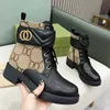 Women Luxury Designer Boots Woman Martin Martin Onkle Boots 2023 Winter New Premium 100 ٪ Cowhide Black Block Low Heel Cyel Lace-Up Booties Size 36 42 US11