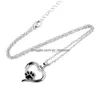 Pendentif Colliers Noir Émail Chien Paw Coeur Pendentif Collier Sier Chaîne Amis Humains Bijoux Pour Femmes Enfants Drop Livraison Dhphq