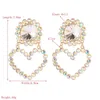 Dangle Lustre S1936 Bijoux Fantaisie Coeur De Pêche Boucles D'oreilles Colorf Rhinstone Dangle Stud C3 Drop Delivery Dheye