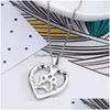 Pendant Necklaces Hollow Pet Paw Print Necklaces Cute Animal Dog Cat Memorial Jewelry Lover Puppy Heart Charm Black Enamel Necklace Dhew1