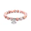 8mm Natural Lava Stone kallaite Beads Tree Of Life Bracelet Bangles Bracelets for Women Yoga Jewelry