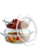 Bowls Tempered Glass with Lid Heat resistant Soup Instant Noodle Microwave Oven Suitable for One Dual use Salad 221203