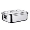 Lunchboxen 304 Top Grade roestvrijstalen siliconenafdichtingsring Lekvrije Bento 100014001900 ml Snacks Containers 221205