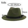 Hats Kids Hat Girls Boys Small For Women 52cm 54cm Cute Fedoras Child Felted Solid Panama Jazz Caps Sombreros De Mujer