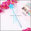 Party Favor Party Stars Fairy Wand Princess Sceptre avec ruban Favorise les fêtes de Noël Halloween Performance Props Sac Fi Dhkz8