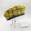 Chapeaux INS femme classique Plaid bérets marque Style automne hiver Paris chapeau rouge pied-de-poule béret réglable 2 couleurs Gorras