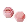 Présentoir à bijoux produit Hexagon Veet Ring Box Porte-bijoux avec couvercle amovible pour fiançailles de mariage 2745 T2 Drop Delivery Dhse6