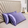 Pillow Case 1PC Pure Satin Silk Soft Pillowcase Cover Bedding Rectangle Cases Bed Linings Multicolor