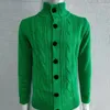 Cardigan en tricot à col montant pour homme, pull en duvet, collection automne-hiver 2022