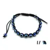 Bracelets De Charme De Mode Résine Perle Evil Blue Eye Charms Bracelet Mticolor Corde Corde Bracelets Tressés Bracelets Pour Les Amoureux Adjustabl Dhgu3