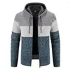 Herrtr￶jor m￤n hoodie smal passform temperament huva tr￶ja vindt￤t fleece fodrad jacka