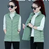 Kvinnors v￤star 2022 Down Cotton Vest Women Autumn Winter Fashion Pocket Waistcoat Kort svart jacka L￶st kappa Kvinna